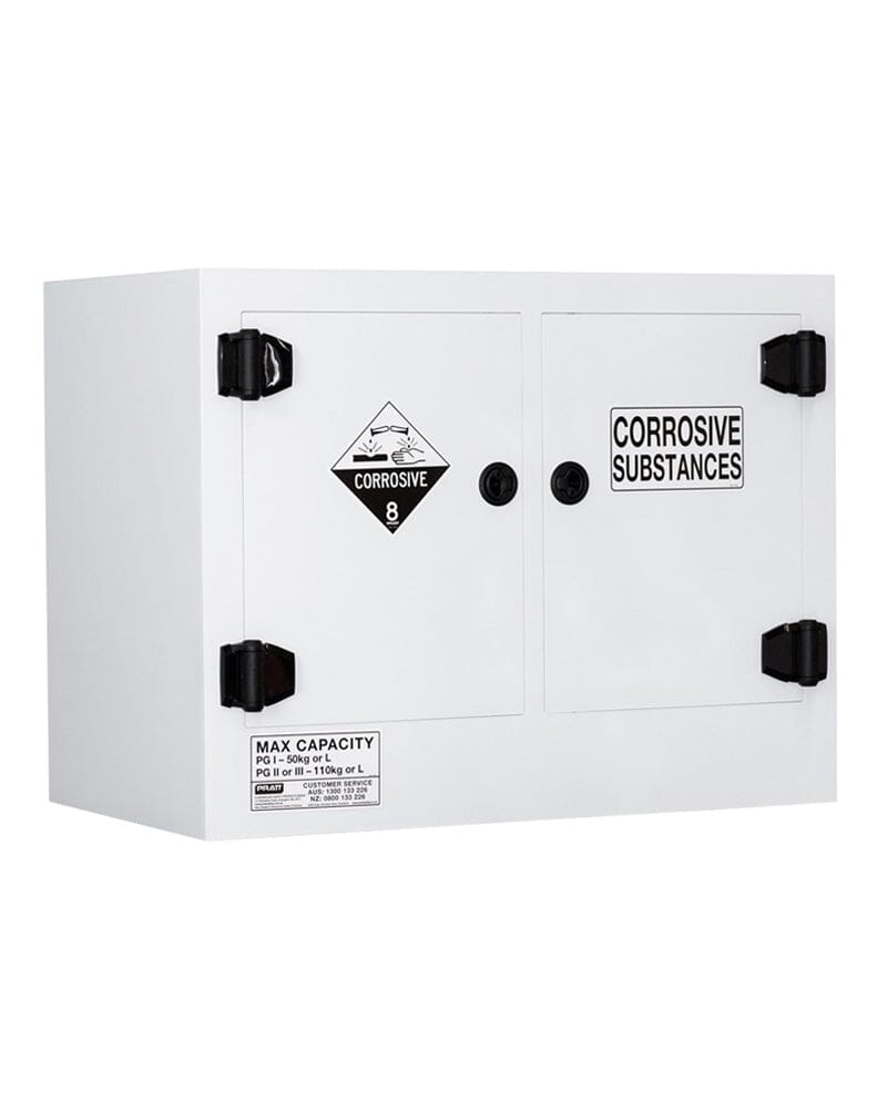 Corrosive Substance Storage Cabinet Polypropylene 110L 2 Doors 2 Shelves - White