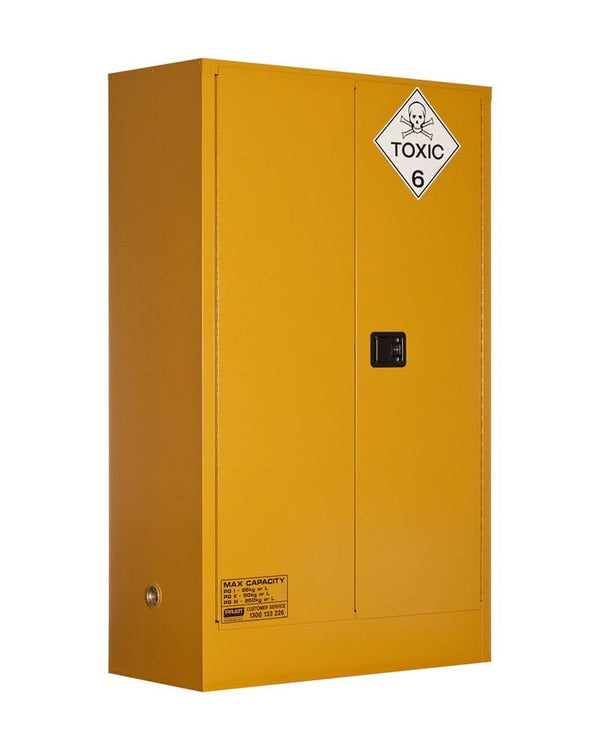 Toxic Substance Storage Cabinet 250L 2 Doors 3 Shelves - Yellow