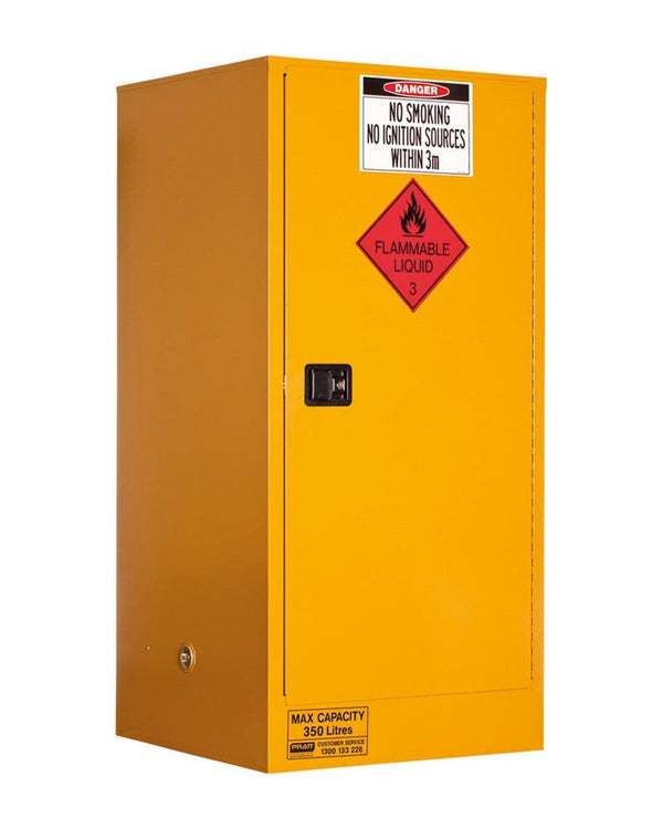 Flammable Liquid Storage Cabinet 350L 1 Door 3 Shelves - Yellow