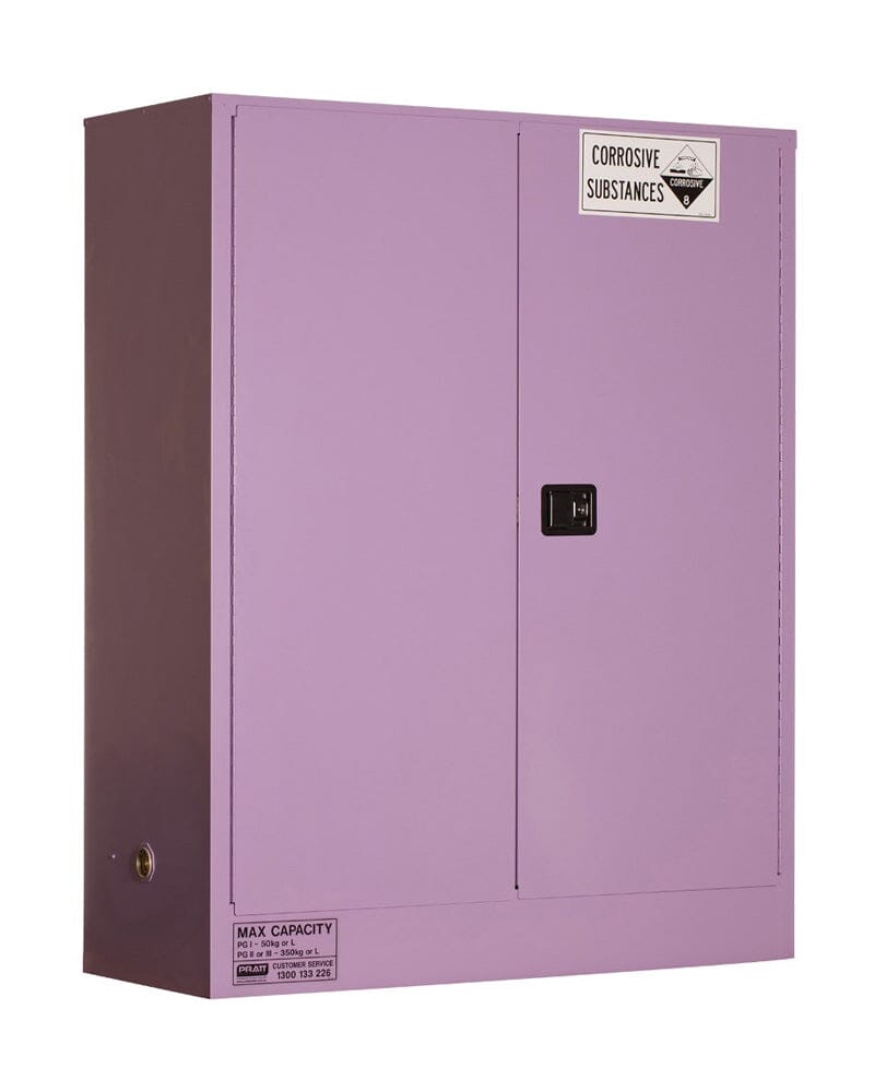 Corrosive Substance Storage Cabinet Metal 350L 2 Doors 3 Shelves - Purple