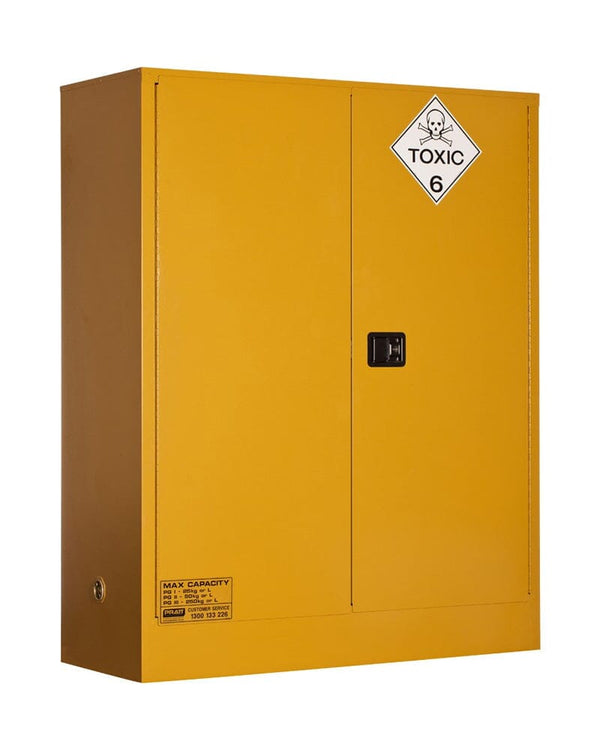 Toxic Substance Storage Cabinet 250L XL 2 Doors 3 Shelves - Yellow