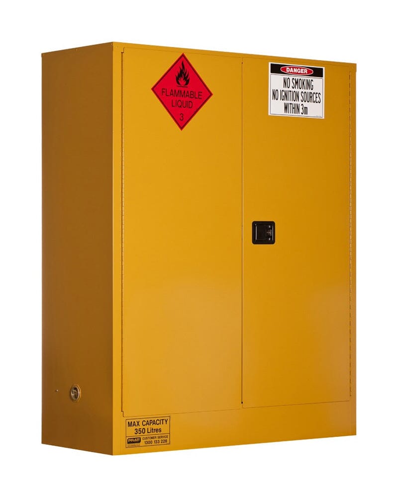 Flammable Liquid Storage Cabinet 350L 2 Doors 3 Shelves - Yellow