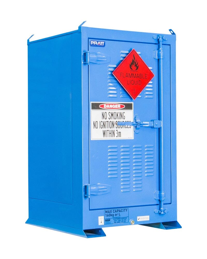 Dangerous Goods Outdoor Storage Cabinet 160L 1 Door 2 Shelves - Blue