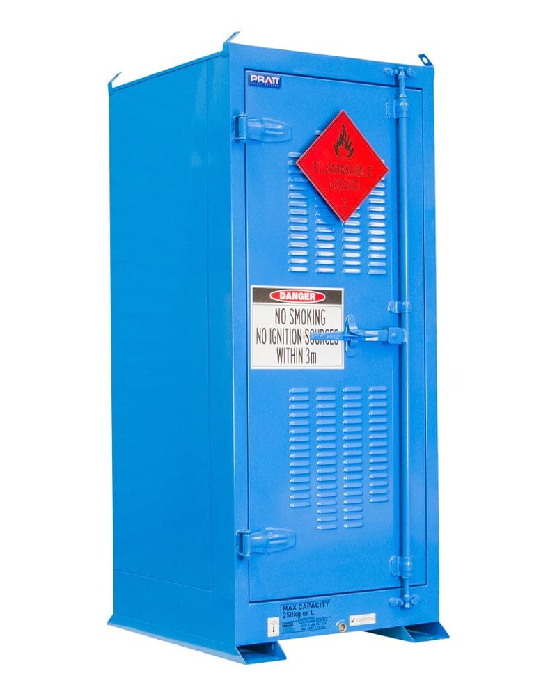 Dangerous Goods Outdoor Cabinet 250L 1 Door 3 Shelves - Blue