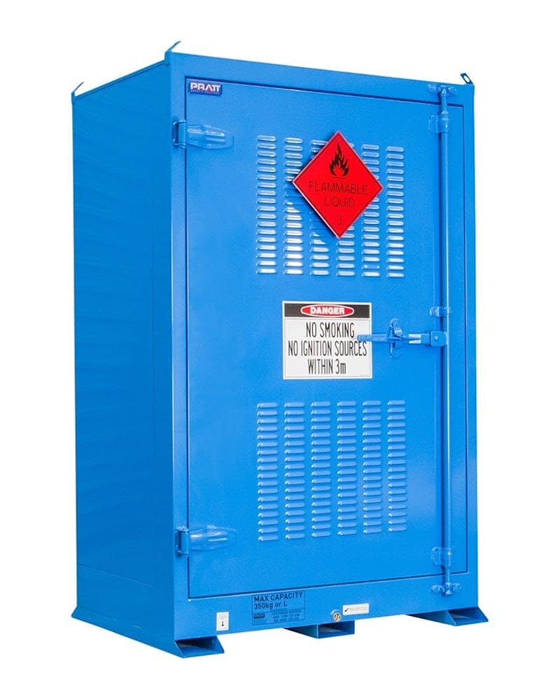 Dangerous Goods Outdoor Storage Cabinet 350L 1 Door 3 Shelves - Blue