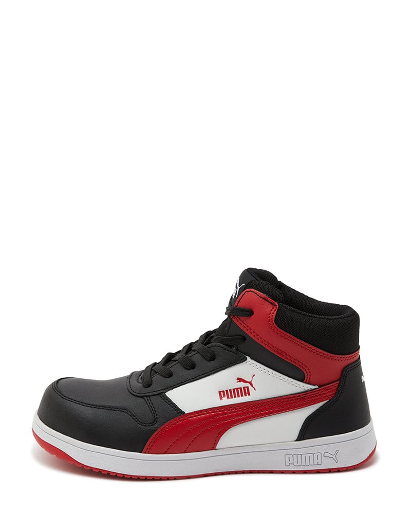 Puma Frontcourt Mid Heritage Safety Shoe - Black/Red | Buy Online
