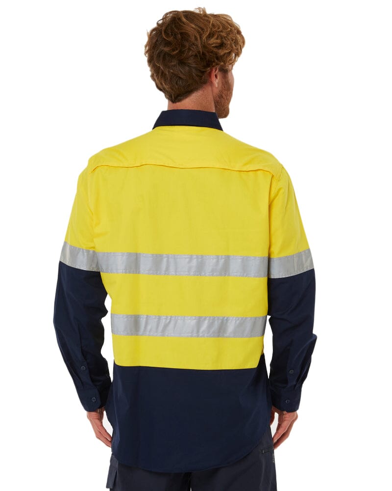 50mm Taped Vented Closed Front Lightweight LS Shirt - Yellow/Navy