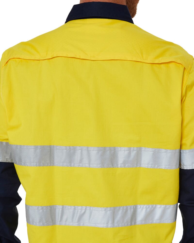 50mm Taped Vented Closed Front Lightweight LS Shirt - Yellow/Navy