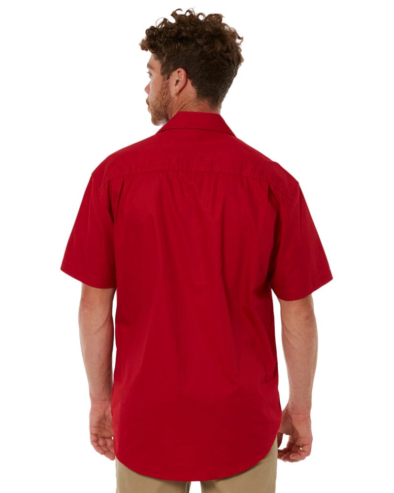 Closed Front SS Shirt - Red