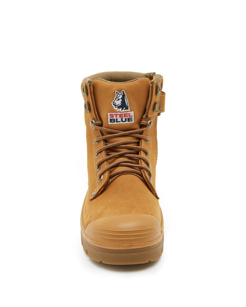 Argyle Lace Up Boot with Zip and Bump Cap - Wheat