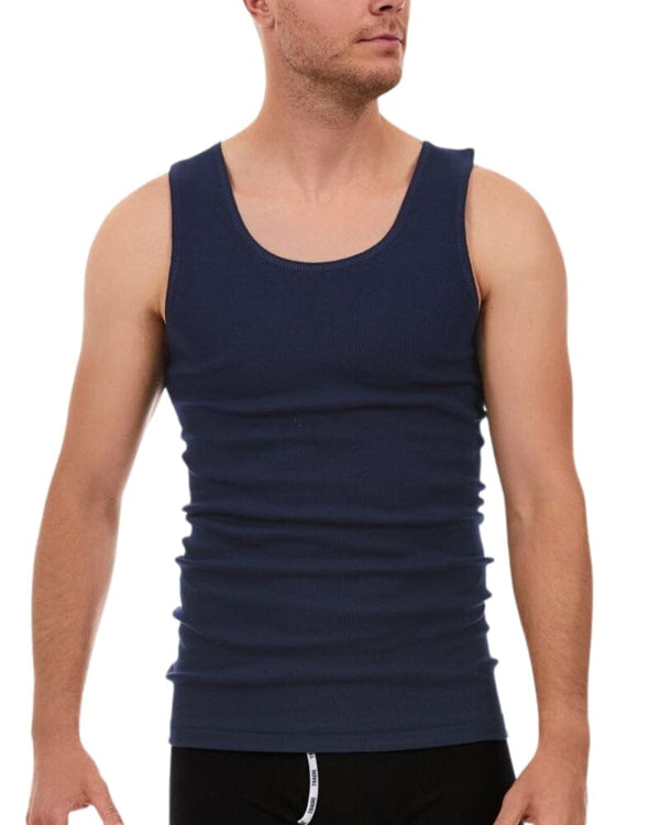 Big Fella Cotton Singlet - Navy