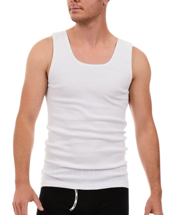 Big Fella Cotton Singlet - White