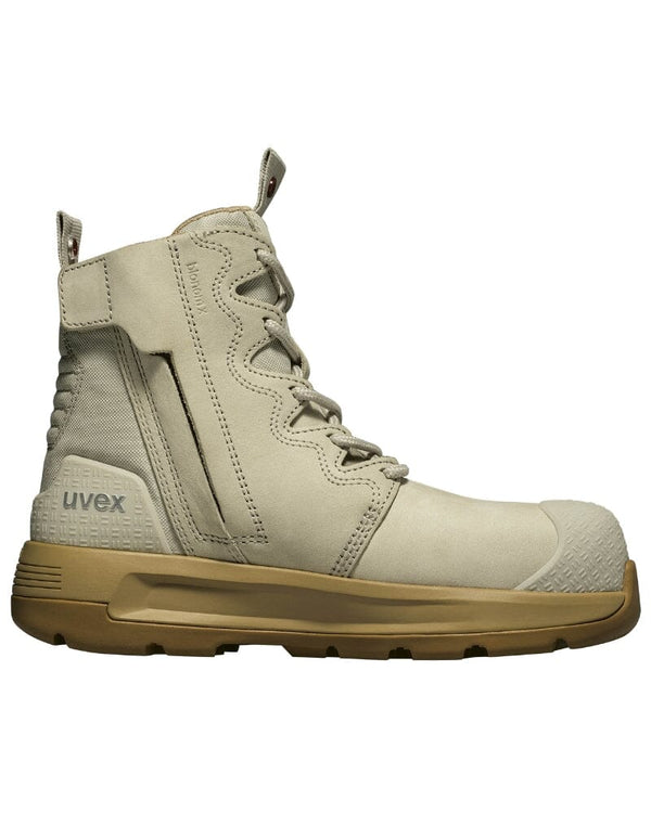 Womens 3 x-flow Zip Side Safety Boot - Cement/Tan