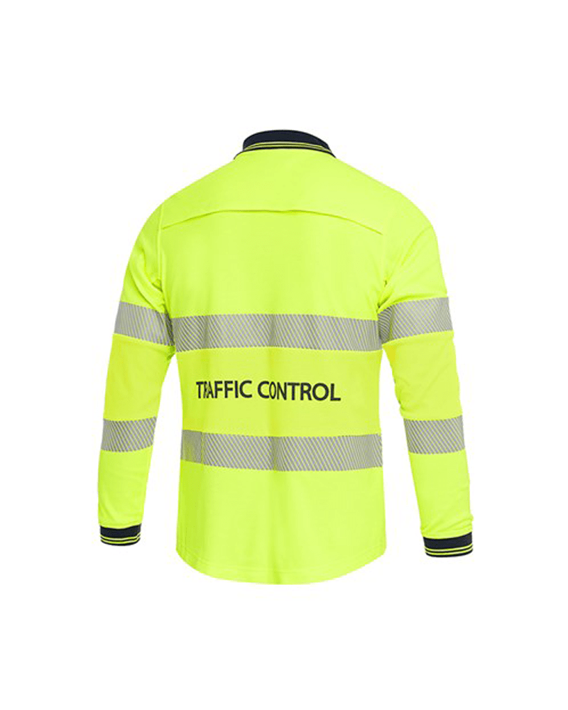 Womens Traffic Control LS Taped Polo Shirt - Yellow