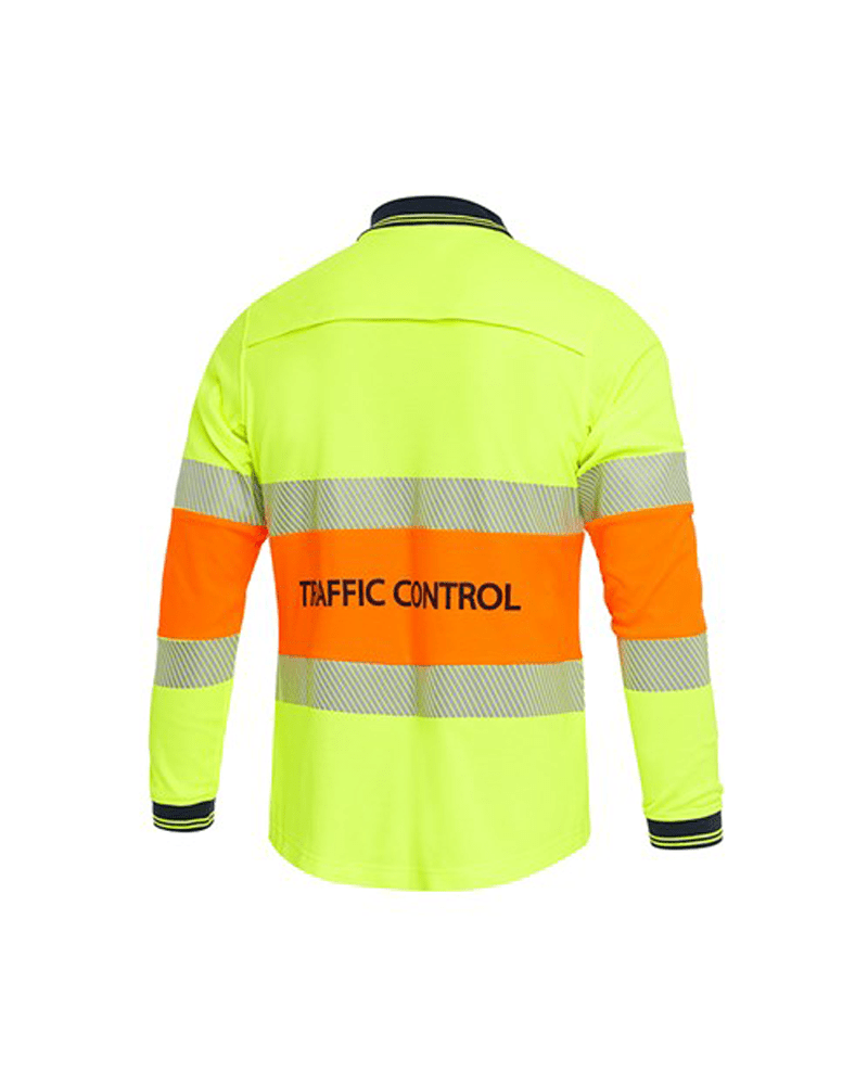 Womens Traffic Control LS Taped Polo Shirt - Orange