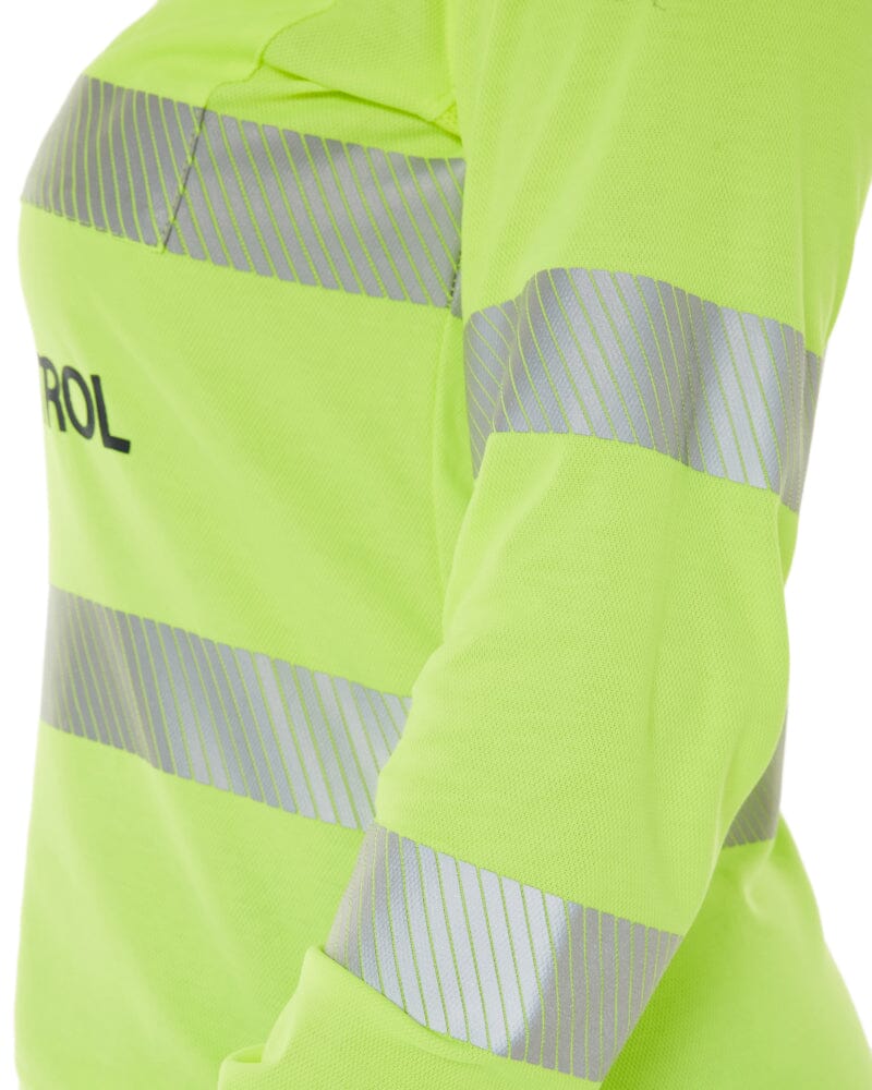 Womens Traffic Control LS Taped Polo Shirt - Yellow