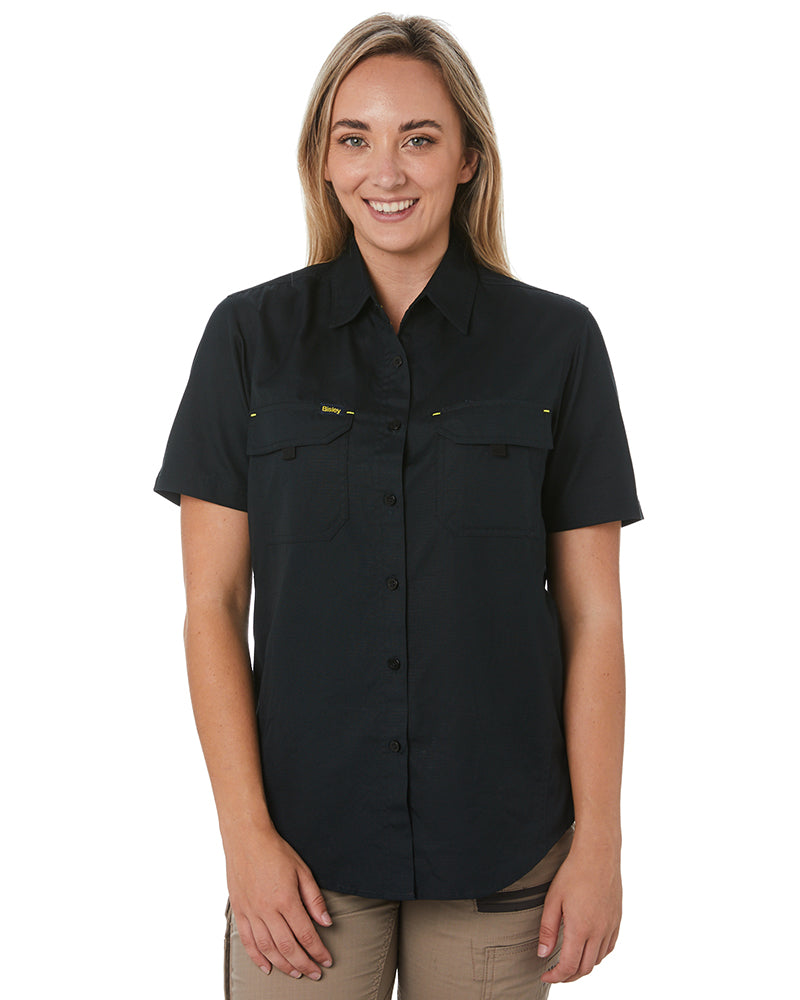 Bisley Womens X Airflow Ripstop SS Shirt - Black | Buy Online