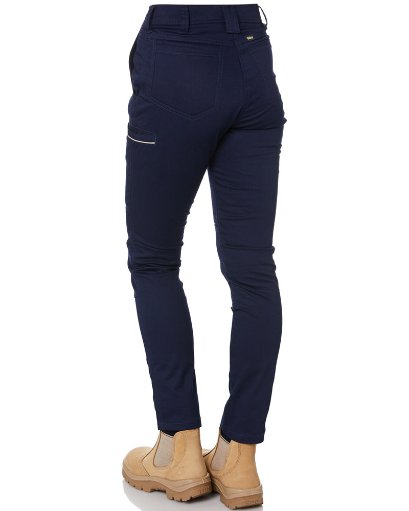 Women's Mid Rise Stretch Cotton Pants Navy Size 14