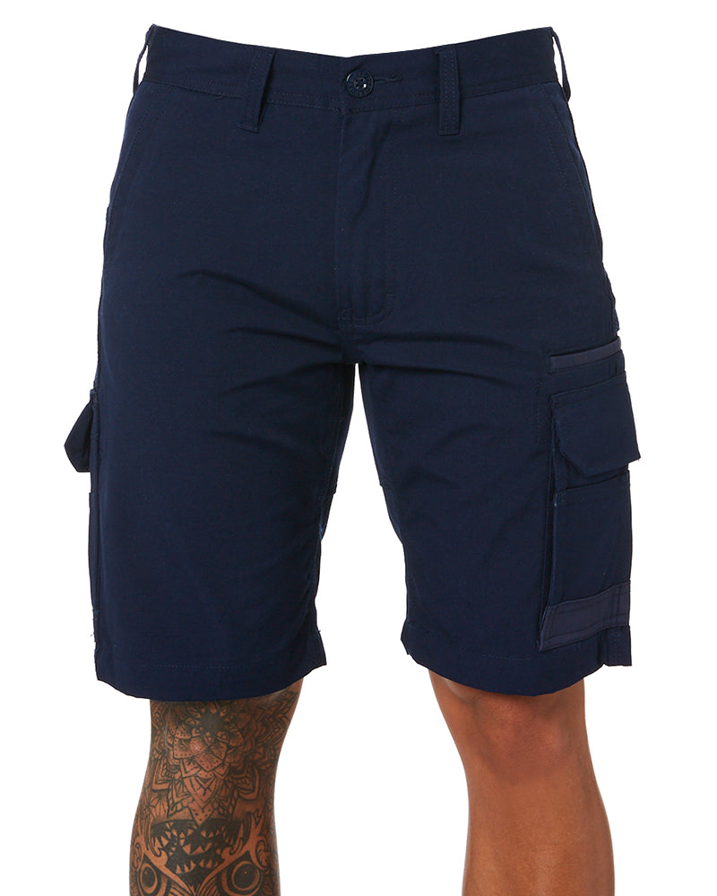 Navy blue cargo store work shorts