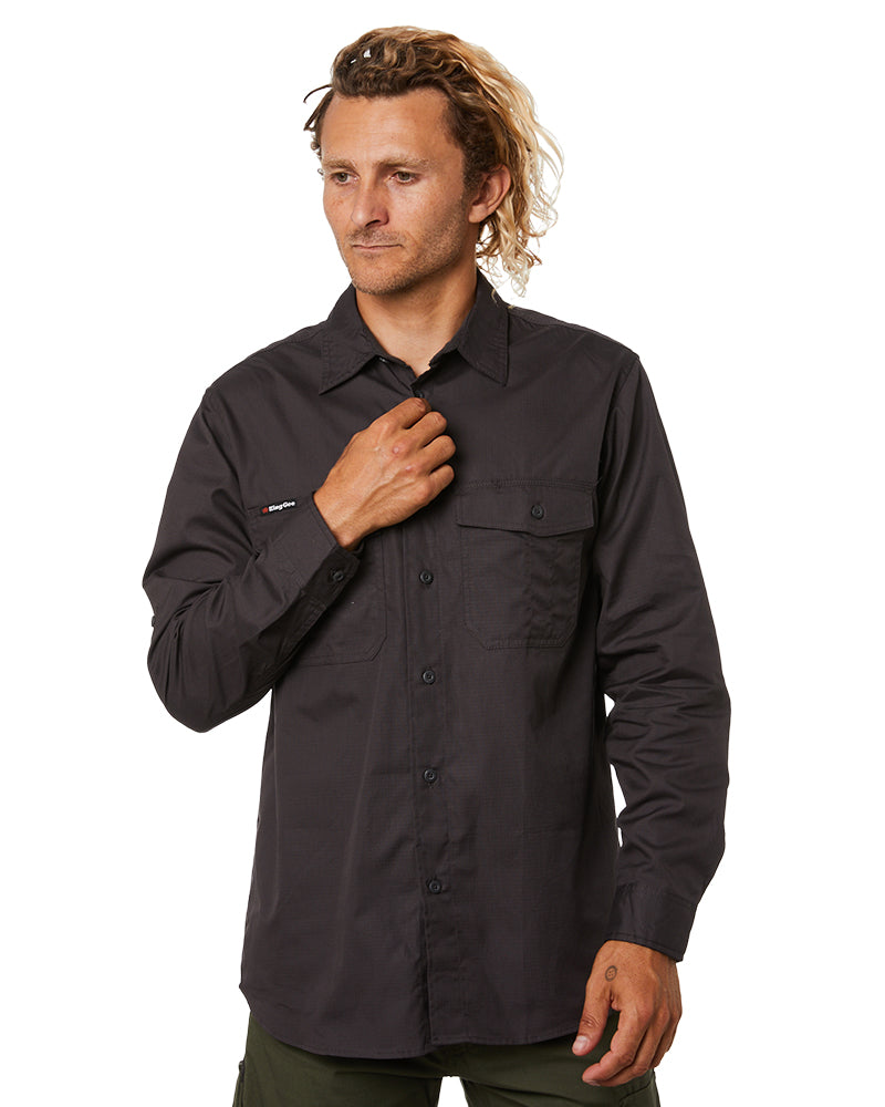 King Gee Workcool 2 Long Sleeve Shirt - Charcoal | Buy Online