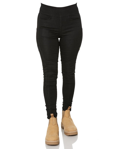 Jetpilot Simple Ladies Leggings w/ Pockets - Black