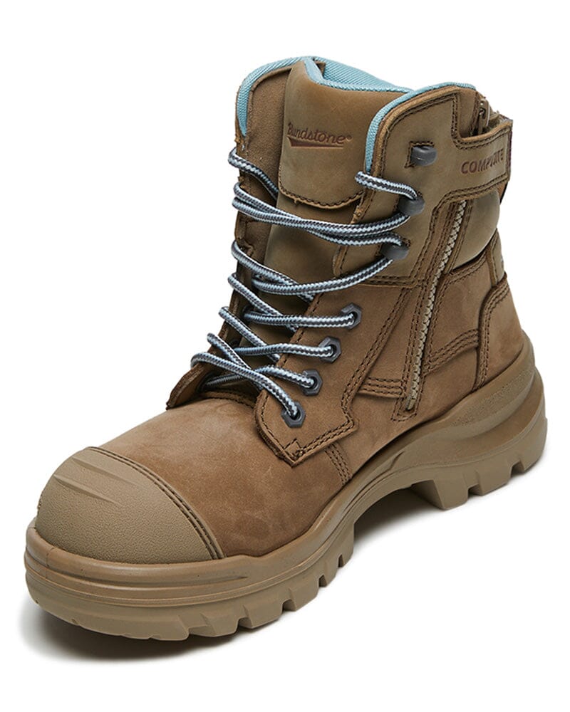 Blundstone Womens RotoFlex 8863 High Zip Side Safety Boot Stone Buy Online