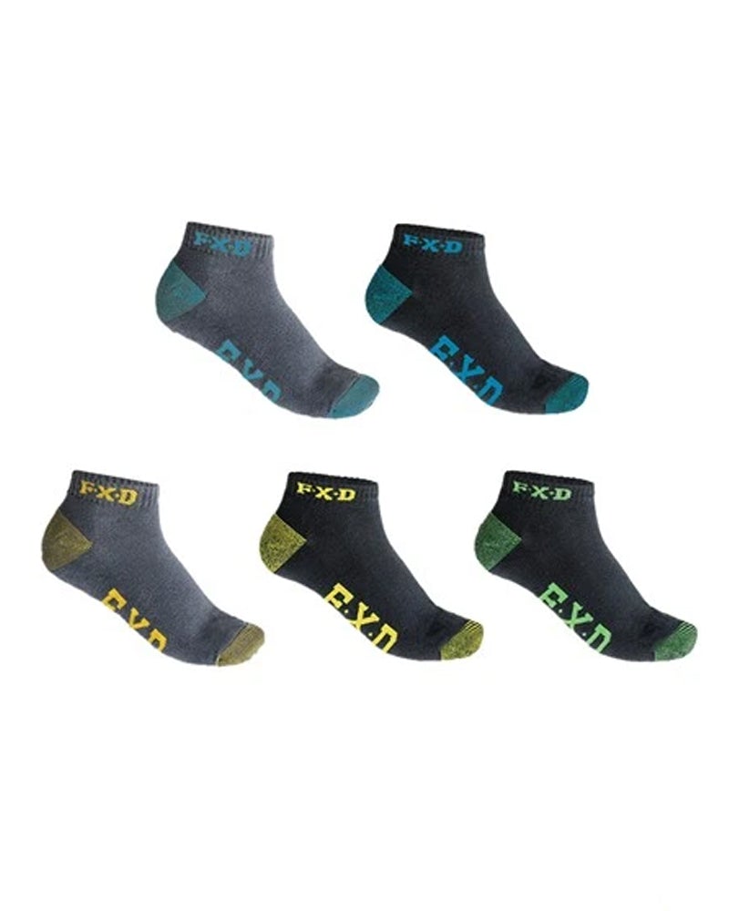 FXD SK-3 Assorted 5PK Ankle Socks - Black | Buy Online