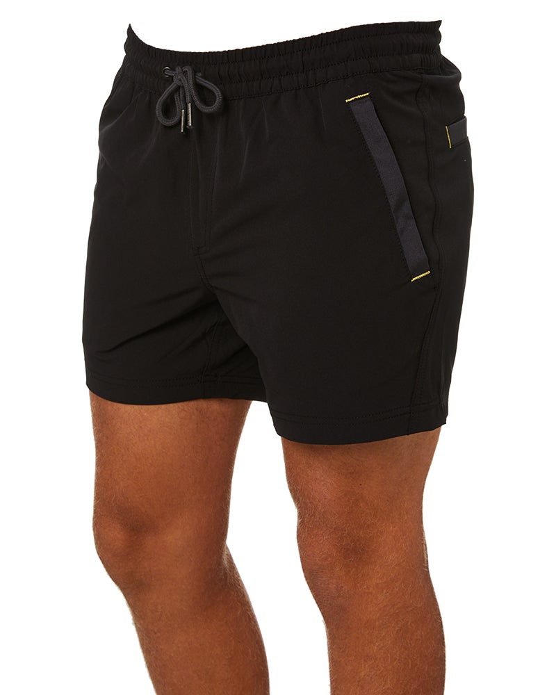 Flex and Move 4-Way Stretch Elastic Waist Short - Black