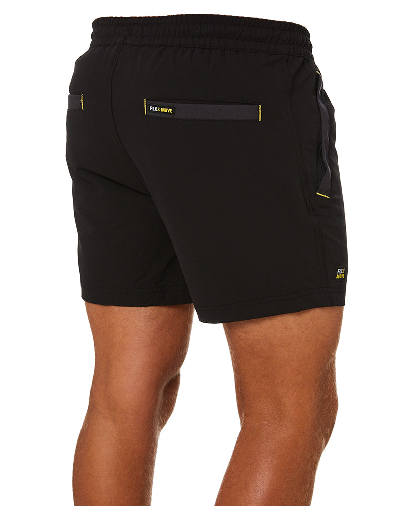 Flex and Move 4-Way Stretch Elastic Waist Short - Black