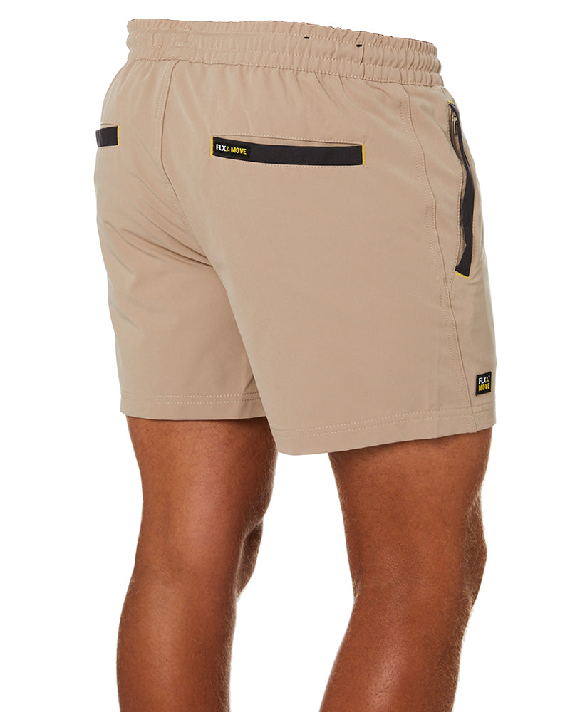 Flex and Move 4-Way Stretch Elastic Waist Short - Stone