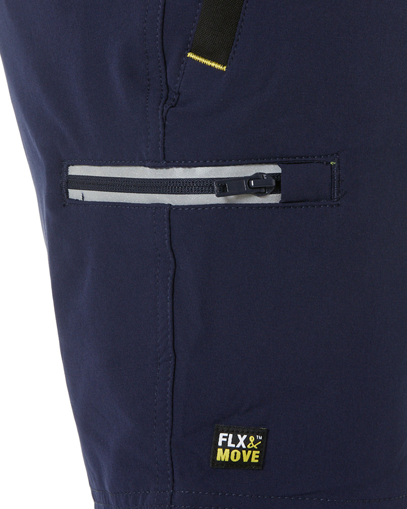 Flex and Move Tradie 4 Way Stretch Elastic Waist Cargo Short - Navy