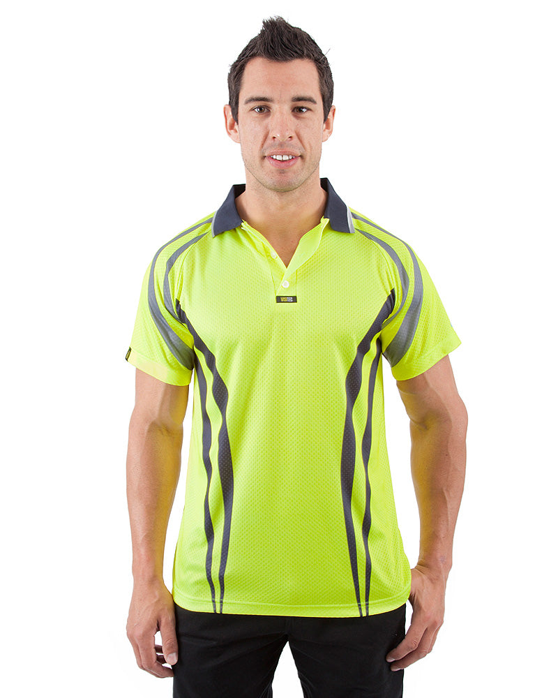 Visitec Charger Airwear Polo Shirt SS - Yellow/Navy | Buy Online